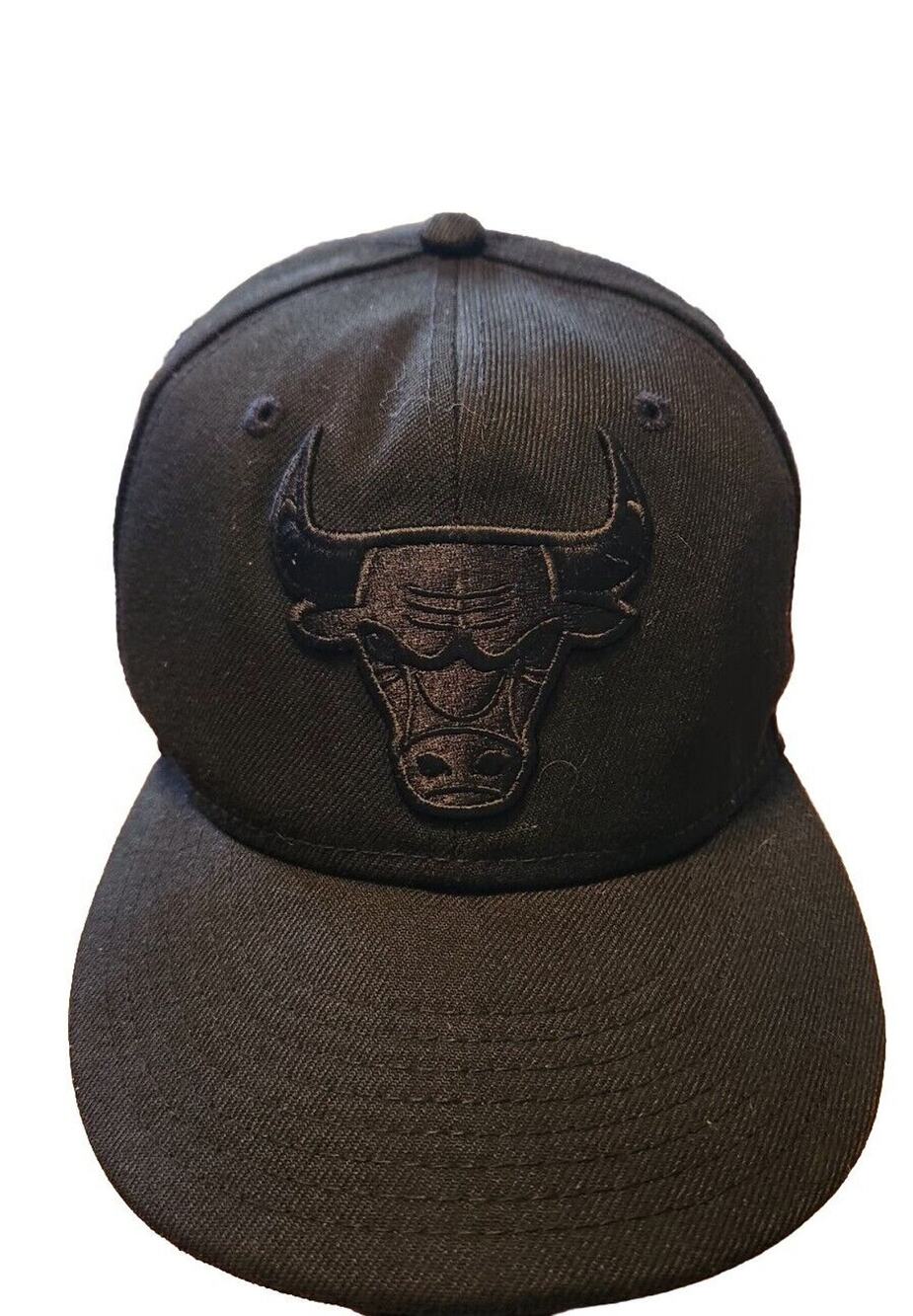 Chicago Bulls Snapback Hat Cap All Black Youth New Era NBA Flat Bill